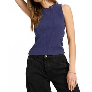 NEW SOCIAL STATEMENT player racerback rib tank top in navy